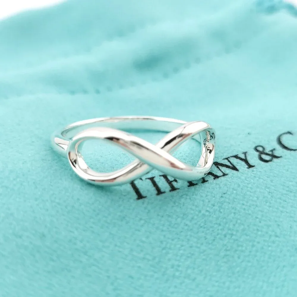 Tiffany & Co. Sterling Silver Figure 8 Signature Infinity Band Ring Size 7 - Picture 1 of 7